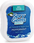 Spry Gems Natural Peppermint Xylitol Mints On The Go Oral Care Sugar Free Mints for Dry Mouth Promote Oral Health Increase Saliva Production and Stop Bad Breath  Peppermint 40 Count Pack of 6