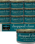 COLES CANNED AND CHOPPED CLAMS  Harvested in Crystal Clear Water Gluten Free Food High Protein and LowCalorie Clams  Pack of 12 65 oz per