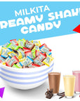 Milkita Creamy Shake Chewy Candy Milky Assorted Flavors 1 Pound Bag  Approx 100 Count