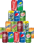 Murai  16 Soda Variety Bundle  Multi Flavor Soft Drink Pack  Assortment of Cola Pepsi Sprite Mountain Dew Dr Pepper Sunkist Canada Dry Ginger Ale Brisk Iced Tea  The Beverage Care Package