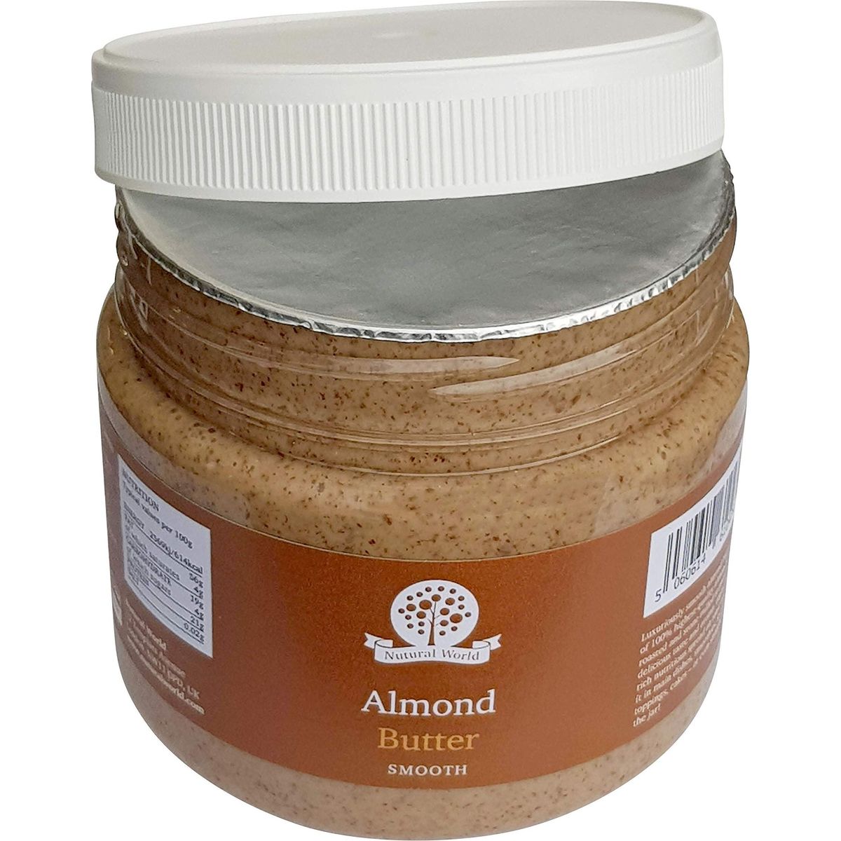 Nutural World - Smooth Almond Nut Butter 35 Oz (1kg) - *** New Packaging *** - 100% Pure - single ingredient