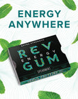 Rev Gum Caffeine Energy Gum  Extra Strength 100mg of Caffeine per Gem  Spearmint Sugar Free Caffeine Gum  Low Calorie Chews to Help You Stay Alert Awake and Focused  Mint Chewing Gum  12 Packs