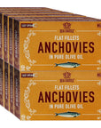 Sea Castle Flat Fillets Anchovies In Pure Olive Oil 2 OZ 12 Pack Wild Caught Fish Easy Open Can Kosher