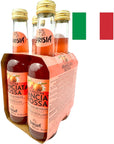 Lurisia Aranciata Rossa Blood Orange Soda 4 x 93 Fl Oz 275ml Italian Soda  Sicilian Blood Orange  Citrus Orange Soft Drink  Red Orangeade  Carbonated Sparkling Fruit Juice Beverage from Italy  Bundle with Coaster by Florence Foods