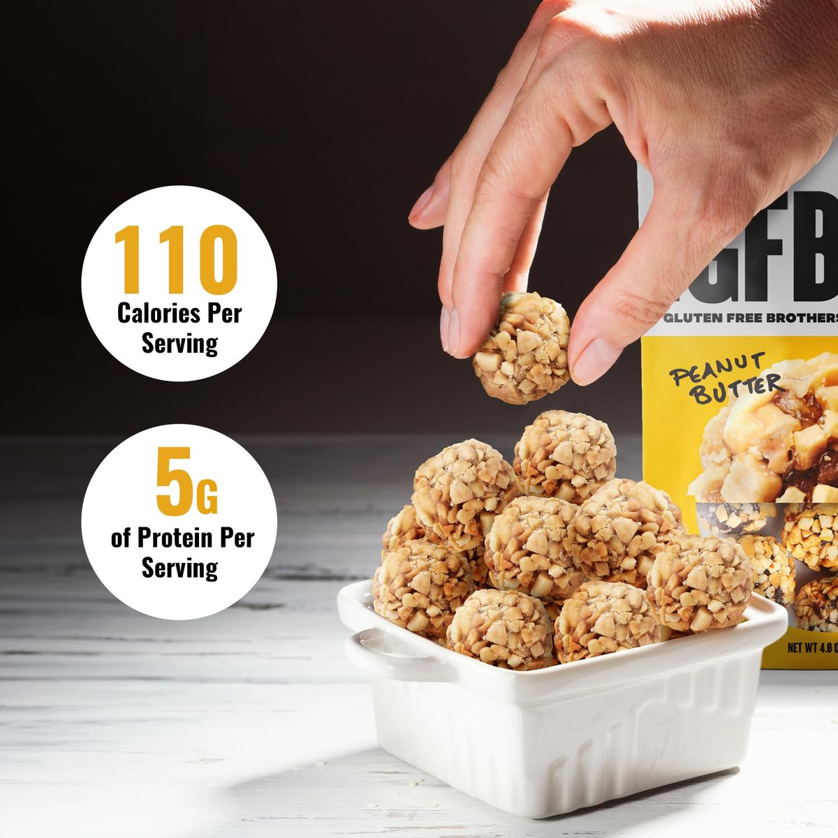 The Gluten Free Brothers Gluten Free Protein Bites Variety Pack  Non GMO Soy Free Vegan  Snack Size Plant Based Protein Energy Balls 4 oz 4 Count