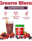 Amazing Grass Greens Blend Superfood: Super Greens Powder Smoothie Mix with Organic Spirulina, Chlorella, Beet Root Powder, Digestive Enzymes & Probiotics, Berry, 60 Servings (Packaging May Vary)