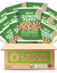 Awsum Snacks Organic Quinoa Puffs Healthy Snack  Nutritional Food  PlantBased Protein  Kosher Vegan NonGMO Gluten Free Puffed Croutons For Adults And Kids  No Added Sugar 12 bags 1oz