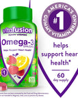 Vitafusion Omega-3 Gummy Vitamins, Berry Lemonade Flavored, Heart Health Vitamins(1) With Omega 3 EPA/DHA and Vitamins A, C, D and E, America’s Number 1 Vitamin Brand, 60 Day Supply, 120 Count