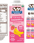 Mooala  Organic Strawberry Bananamilk 32 fl oz Pack of 6  ShelfStable NonDairy NutFree GlutenFree PlantBased Beverage with No Added Sugar