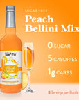 Jordans Skinny Mixes Sugar Free Peach Bellini Mix Flavored Cocktail Mixer for Drinks Peach Drink Flavoring for Cocktails  Mocktails Low Calorie Gluten Free Keto Friendly 32 Fl Oz 1 Pack