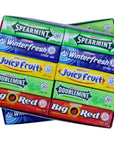 Wrigleys Chewing Gum Assortment 40 Packs  8 packs of Each 5 Flavors Doublemint Spearmint Juicy Fruit Big Red Winterfresh Bulk Gum