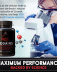 Regains HGH Supplements for Men & Women - Natural GH Boost, HGH Human Growth Hormone Supplements for Men, Anabolic Muscle Builder for Men, Muscle Growth Growth Hormone for Men, 150 Protein Pills