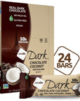 NuGo Dark Chocolate Coconut 10g Protein Bar Vegan Gluten Free NonGMO Kosher Pareve 24 Count