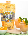 Lt Blenders Peach Bellini in a Bag  Wine Slushie Mixes  Each Bag Makes 12 Gallon of Frozen Peach Bellini Mix  NonGMO Wine Freezer mix  Make with Wine Liquor or as a Mocktail  Pack of 4