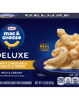 Kraft Deluxe White Cheddar  Garlic  Herbs Macaroni  Cheese Dinner 119 oz Box