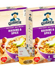 Quaker Instant Oatmeal Raisin Spice 121oz Dry Mix Hot Cereal Box set of 2  Exclusive Carter N Chloe recipe card