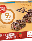 Fiber One Chewy Bars Oats  Chocolate Strawberry Fiber Snacks 5 Count 7 oz