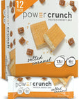 Power Crunch Protein Wafer Bars, High Protein Snacks with Delicious Taste, Salted Caramel, 1.4 Ounce (12 Count)