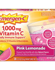 Emergen-C 1000mg Vitamin C Powder, with Antioxidants, B Vitamins and Electrolytes, Immunity Supplements for Immune Support, Caffeine Free Fizzy Drink Mix, Pink Lemonade Flavor - 30 Count