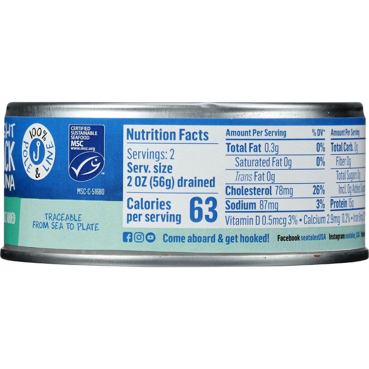 Sea Tales Tuna Skipjack In Water NSA 5 Ounce