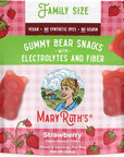 MaryRuths Gummy Bears Snacks  Delicious Gummies with Electrolytes and Fiber  Gummy Candy Made with Organic Cane Sugar  Strawberry  Vegan Pectin Based  Family Size  240g