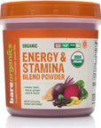 BareOrganics Energy & Stamina Blend Powder, Organic Superfood, Vegan Dietary Supplement, 8 Ounces