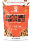 Lakanto Keto Mixed Candied Nuts Cinnamon Glazed  No Sugar Added Sweetened with Monk Fruit 3 Net Carbs Keto Diet Friendly Vegan On the Go Snack Anytime Cinnamon Glazed