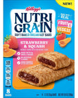 Nutri-Grain Soft Baked Breakfast Bars, Made with Whole Grains, Kids Snacks, Strawberry and Squash (12 Boxes, 96 Bars)