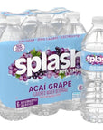 Splash Refresher Acai Grape Flavored Water 169 Fl Oz Plastic Bottle Pack of 6