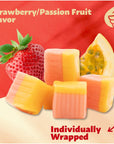 Fruit Caramel Cubes Candy Strawberry  Passion Fruit Flavor Individually Wrapped 15Pound Pack