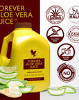 Forever Living  Forever Aloe Vera Juice  Lemon Lime Flavor  Pure Inner Leaf Gel Drink for Digestive Health  Immune Support  1 Liter