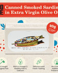 Smoked Small Sardines in Extra Virgin Olive Oil by Jose Gourmet Wild Caught Portuguese Sardines Canned Fish in Olive Oil Omega 3 Fair Trade 125g Can