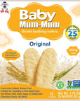 Hot-Kid Baby Mum-Mum Rice Rusks, Original, 24 Pieces (Pack of 6) Gluten Free, Allergen Free, Non-GMO, Rice Teether Cookie for Teething Infants