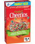 Fruity Cheerios Cereal Heart Healthy Cereal Made With 100 Whole Grain Oats Family Size 184 oz