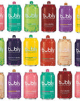 BEEQ Pack of 16 bubly Sparkling Water Berry Bliss Sampler 12 fl oz Cans Multi Flavor Soft Drink Bundle  Assortment Soda Refrigerator Restock Kit of Soda