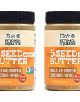 BEYOND THE EQUATOR 5 Seed Butter [Crunchy] - Sunflower Seed, Chia Seed, Flax Seed, Pumpkin Seed, Hemp Hearts Seed. No Peanuts, No Tree Nuts. Allergy-Friendly Peanut Butter Alternative - 16 oz (2 Pack)