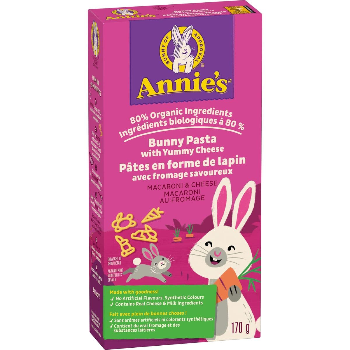 Annies Macaroni and Cheese Yummy Bunnies Cheddar 6 oz Pack of 12