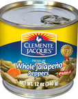 Clemente Jacques Whole Jalapeno Peppers 12 oz Pack of 12