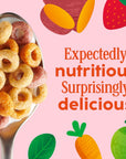 Cheerios Veggie Blends Breakfast Cereal Apple Strawberry Flavored Made With Fruits and Veggies Family Size 18 oz