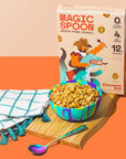 Magic Spoon Cereal  Cinnamon Roll 4Pack of Cereal and Spoon  Keto  Low Carb Lifestyles Gluten  Grain Free High Protein 0g Sugar