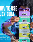 Lucy Nicotine Gum 2mg 30 Count Sample Pack  Discreet Take OnTheGo  Contains Berry Citrus Mango Mint Flavors