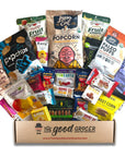 GLUTEN FREE and VEGAN DAIRY and FIG FREE Healthy Snacks Care Package 25 Ct Cookies Bars Chips Fruit Nuts Trail Mix Gift Box Sampler Office Variety College Student Care Package Gift Basket Alternative