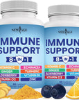 NEW AGE 8 in 1 Immune Support Booster Supplement with Echinacea, Vitamin C and Zinc 50mg, Vitamin D 5000 IU, Turmeric Curcumin & Ginger, B6, Elderberry 120 Count (Pack of 2)