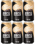 Dr Pepper 12oz can pack of 6 Cream Soda Zero Sugar with Bay Area Marketplace Napkins