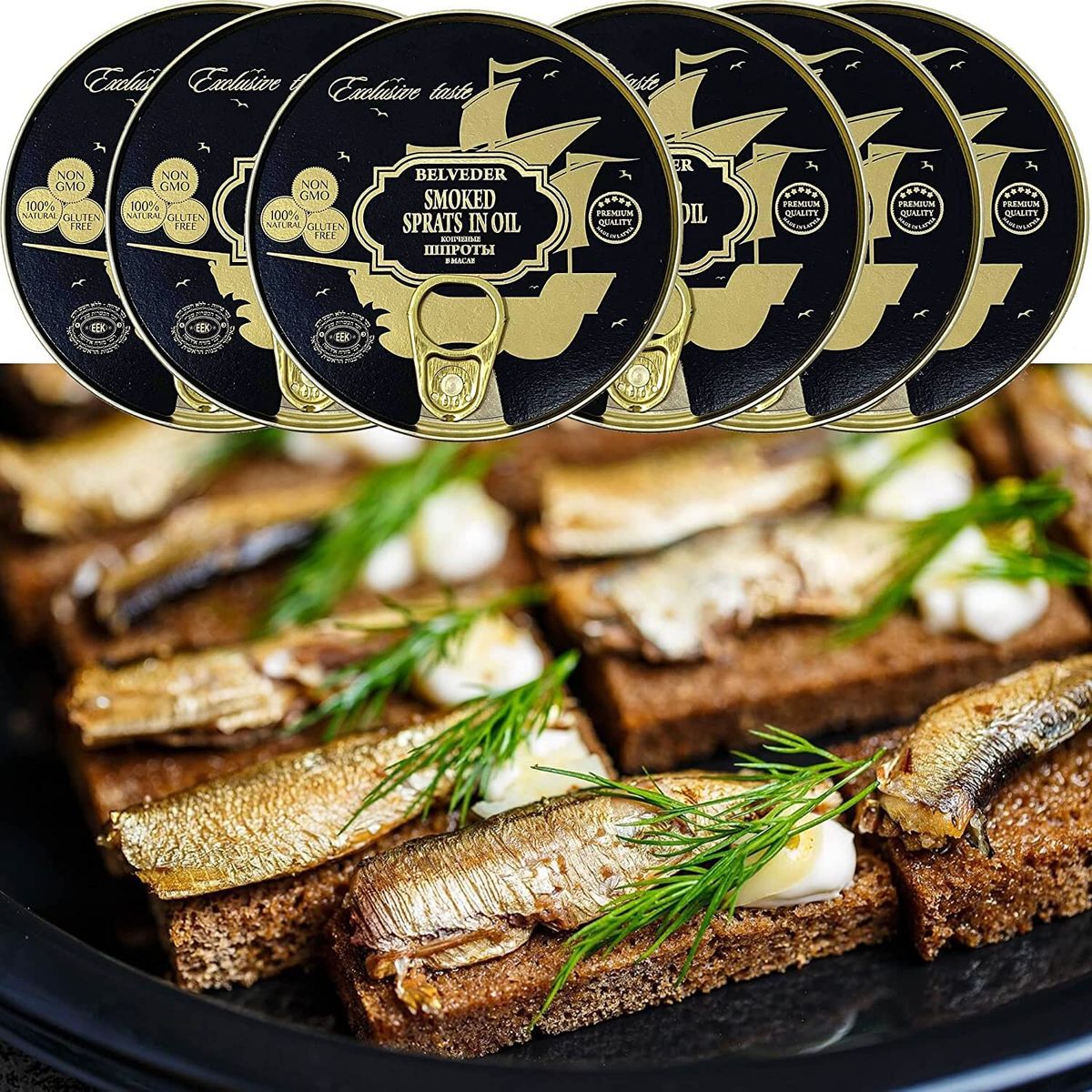 Belveder Smoked Sprats in Oil 56 ounce  12 pack