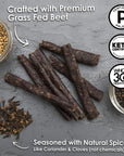 Ayoba Droewors Grass Fed Beef Paleo Sticks 4 Ounce Pack of 1 Keto Friendly AirDried Grass Fed Beef Snack  Gluten Free Nitrate Free No Sugar Meat Snacks