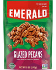 Emerald Nuts Kettle Glazed Pecans 1Pack 5oz Resealable Bag Kosher Dairy Certified NonGMO Contains No Artificial Preservatives Flavors or Synthetic Colors