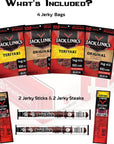 Jack Links Beef Jerky Care Package Variety Pack  Gift Basket  Snack BOX 8 Items Great for Final Exams Graduation Fathers Day Date Night College Gift for Guys Camping Hunting and Much more