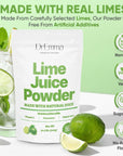 DrEmma  Lime Juice Powder  Organic Limes  Hand Picked Energy Water Enhancer Food Beverages Cooking Baking Cocktails Vitamins Electrolytes Hydration Dehydrated Zesty Lime Flavor 106 Oz