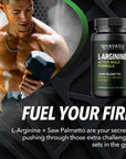 L Arginine Saw Palmetto for Men with S7 Plant-Based Ingredient Blend for Nitric Oxide Boost | Increases Blood Flow and Improves Prostate Support | Active Male Supplement | 60 Vegan Capsules